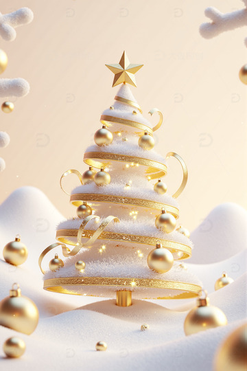 华丽圣诞树圣诞节背景素材9