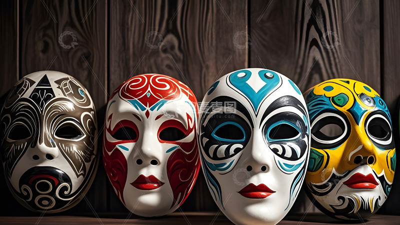 高清大图下载【趣麦麦图】京剧文化中国风戏剧演出道具