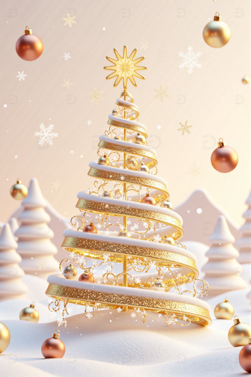 华丽圣诞树圣诞节背景素材7