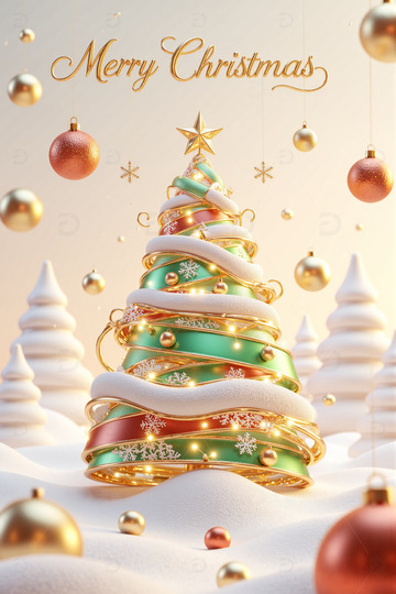 华丽圣诞树圣诞节背景素材2
