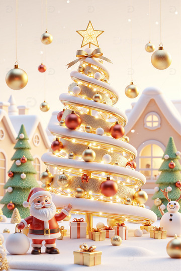 华丽圣诞树圣诞节背景素材1