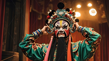 京剧花脸角色文化中国风戏剧演出2