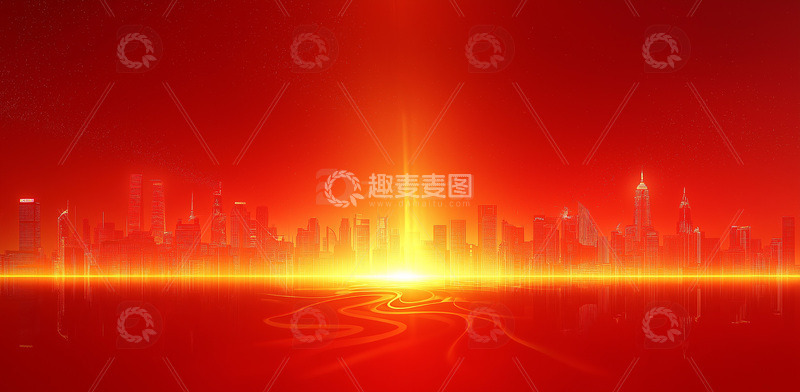 红色年会展会背景图2