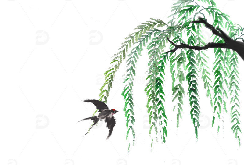 手绘水墨风春天立春互动