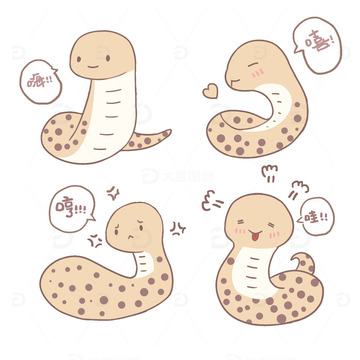 创意可爱蛇年表情包素材