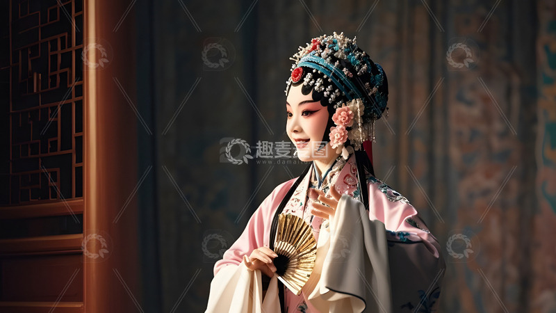 高清大图下载【趣麦麦图】京剧娃娃旦角色文化中国风戏剧演出1
