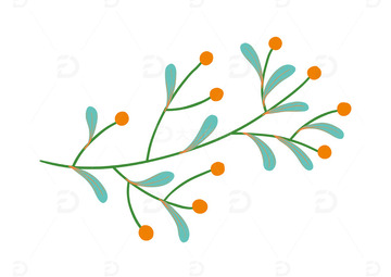 好看的手绘叶子花卉花枝图案免扣png素材2