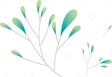 好看的手绘叶子花卉花枝图案免扣png素材4