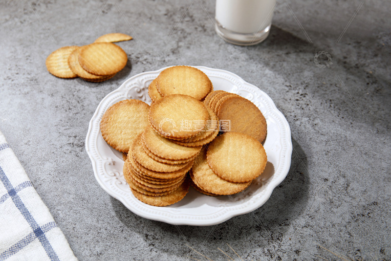 高清大图下载【趣麦麦图】薄脆饼干超薄牛奶饼干3