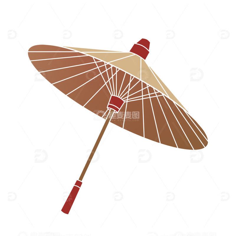 源文件下载【趣麦麦图】手绘中国风传统油纸伞素材