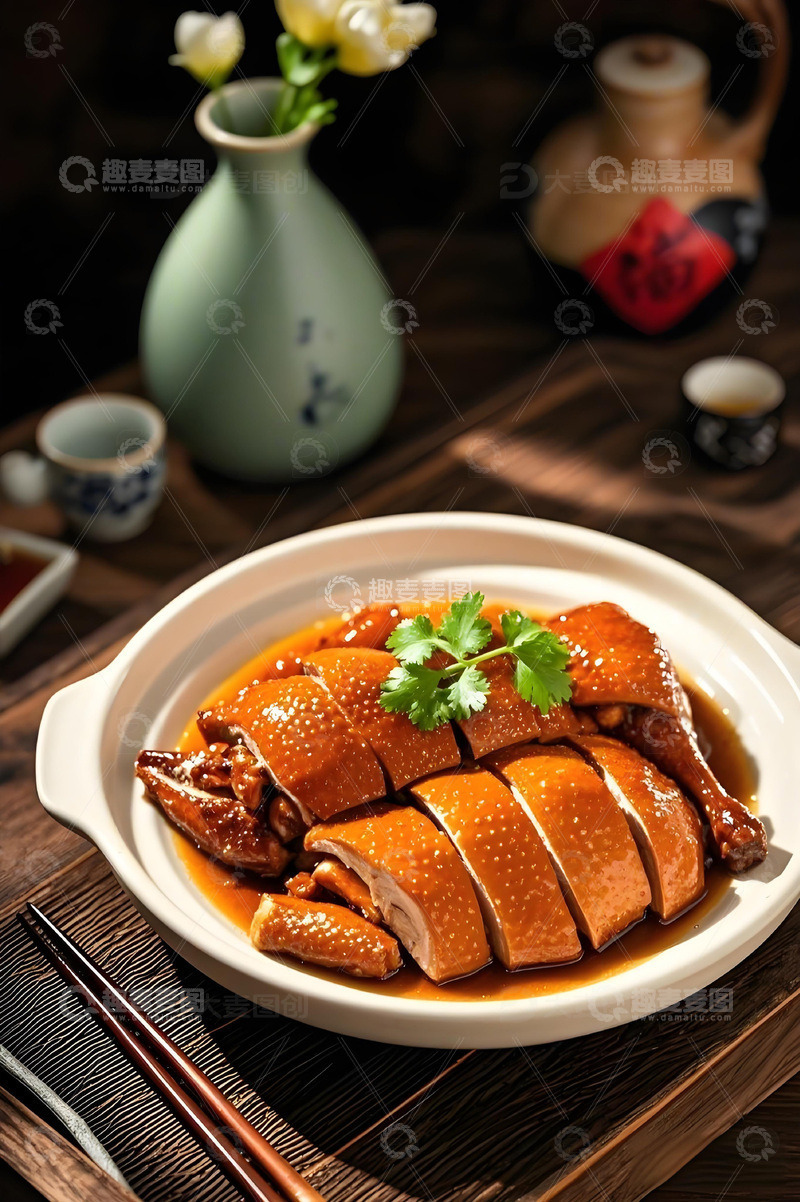 香酥鸭美食摄影图