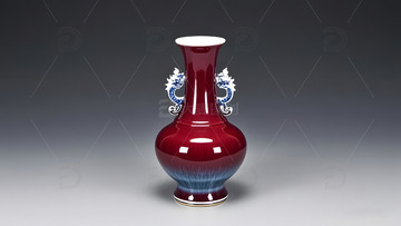 双耳陶瓷花瓶中国风传统文化艺术品