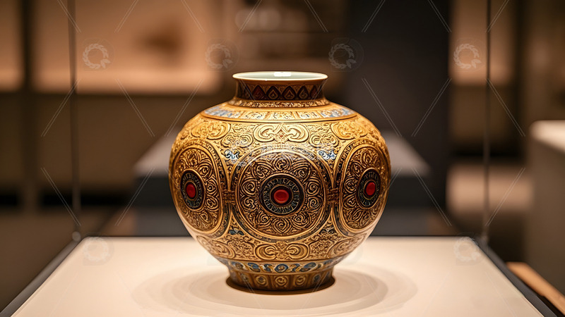 高清大图下载【趣麦麦图】古典纹饰陶瓷罐中国传统文化艺术品展示