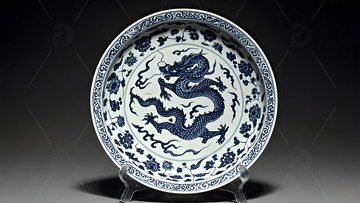 大陶瓷盘中国风传统文化艺术收藏佳品