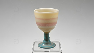 彩陶瓷高脚杯中国风传统文化收藏品