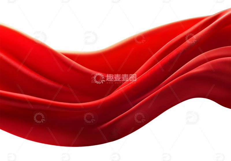 飘扬的红绸素材
