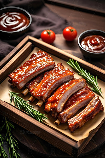 牛肋排美食摄影图