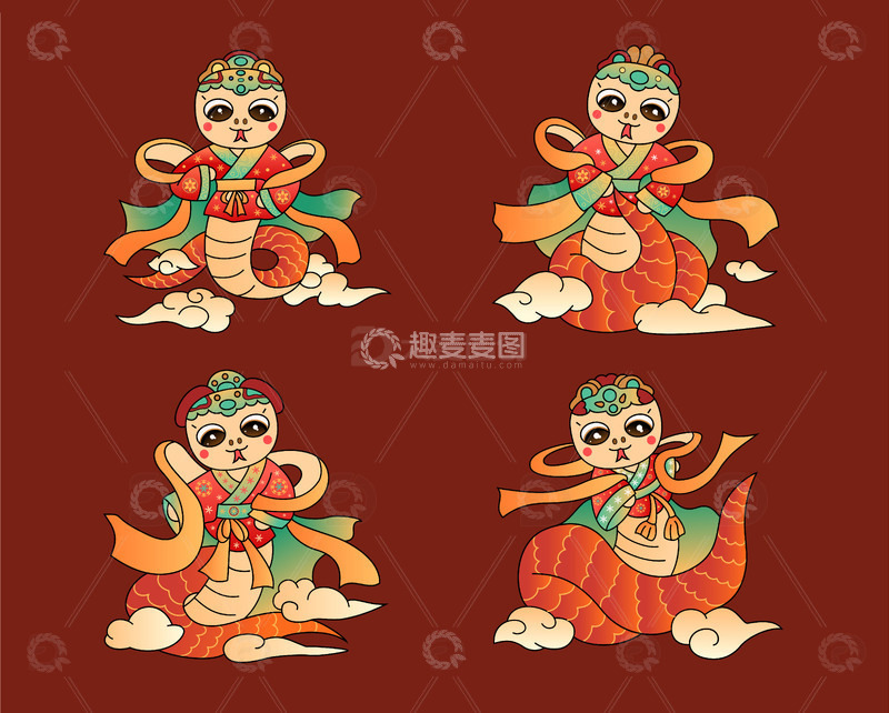 2025蛇年手绘图案