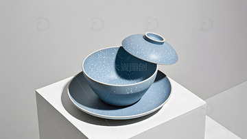 青瓷盖碗茶具中国风传统文化手工艺术精品