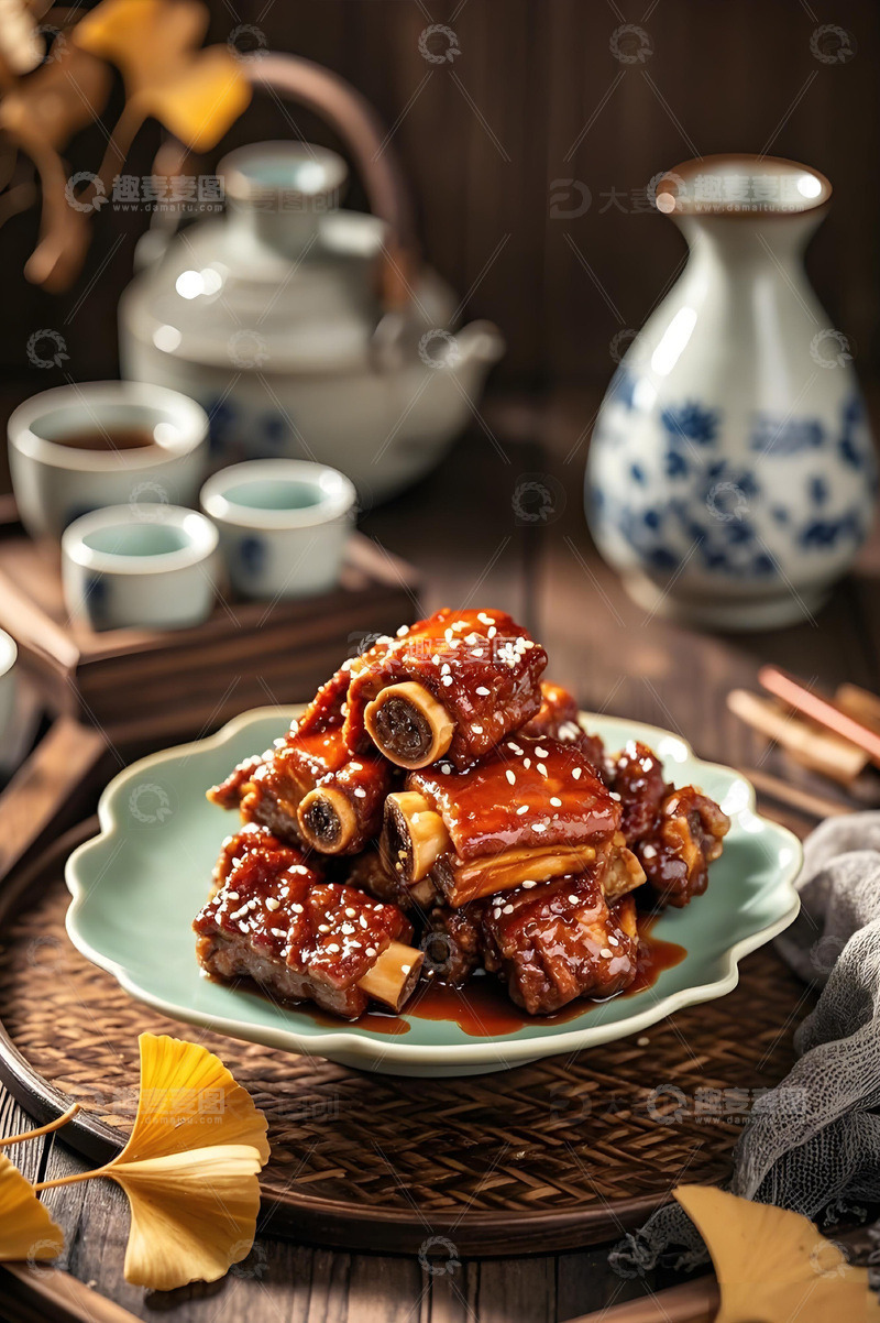 高清大图下载【趣麦麦图】美食摄影之糖醋排骨1