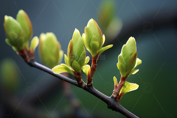 春天发芽的树枝