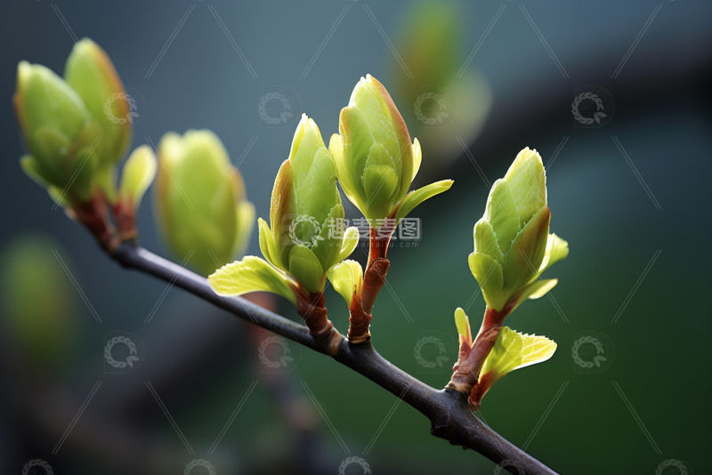 春天发芽的树枝