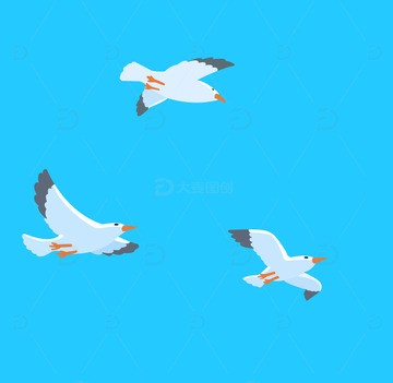 简约手绘飞鸟素材