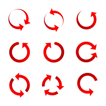 红色渐变旋转科技箭头