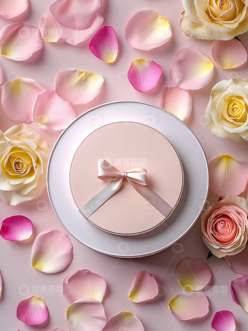 商品展示展台鲜花背景5