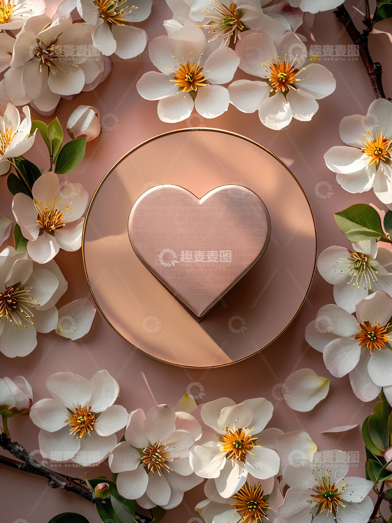 商品展示展台鲜花背景11