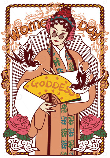 国潮京剧手绘人物