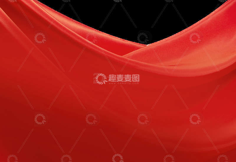 红色绸带底部装饰素材