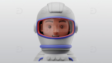 宇航员3D卡通图标插画blender模型