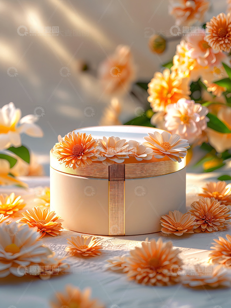 商品展示展台鲜花背景35