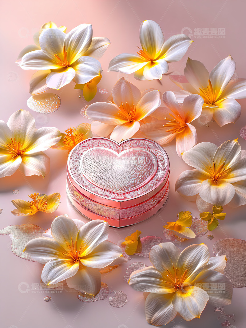 高清大图下载【趣麦麦图】商品展示展台鲜花背景60