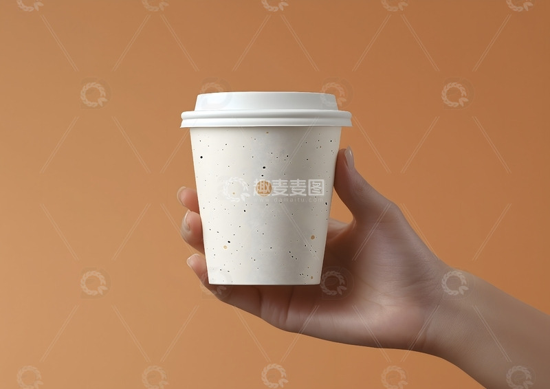 白色带盖纸杯样机