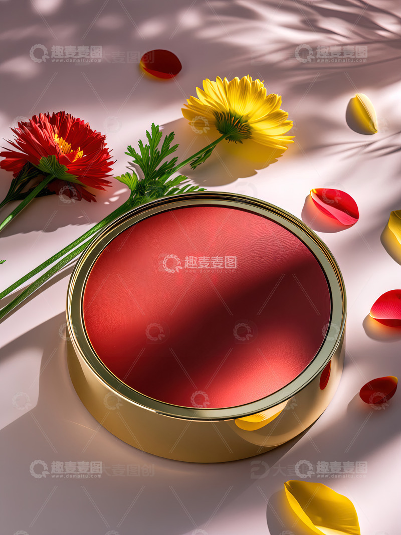 高清大图下载【趣麦麦图】商品展示展台鲜花背景58