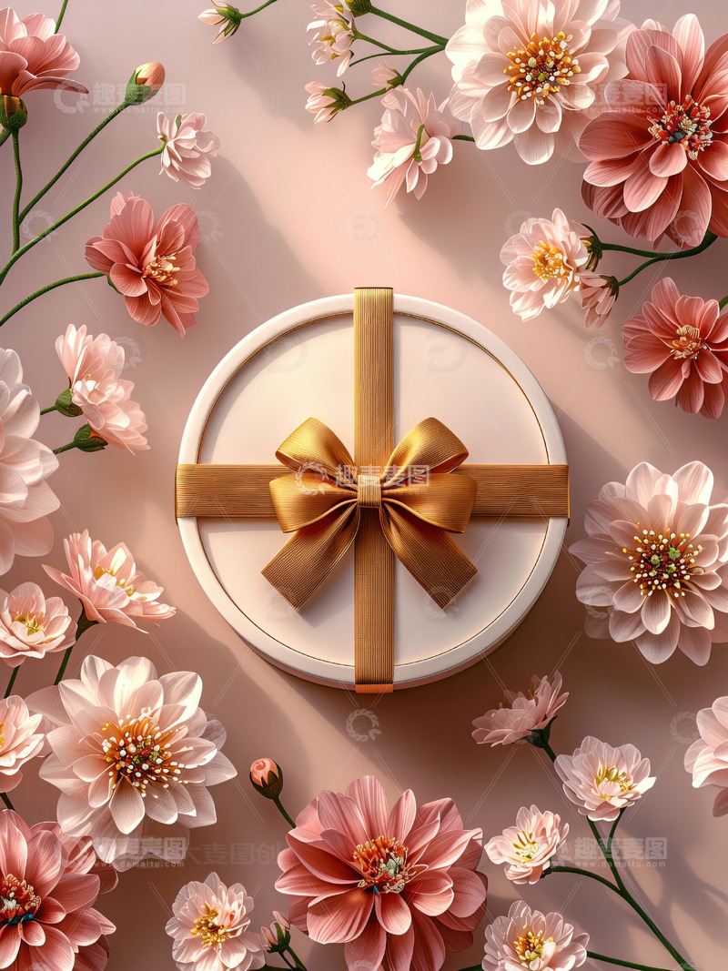 高清大图下载【趣麦麦图】商品展示展台鲜花背景64