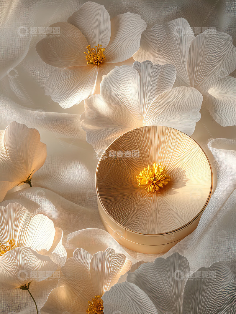 高清大图下载【趣麦麦图】商品展示展台鲜花背景49