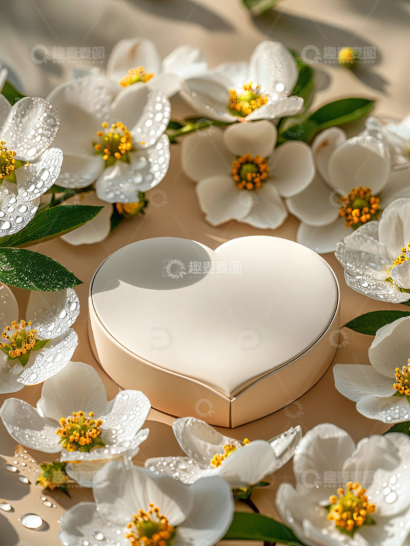 商品展示展台鲜花背景21