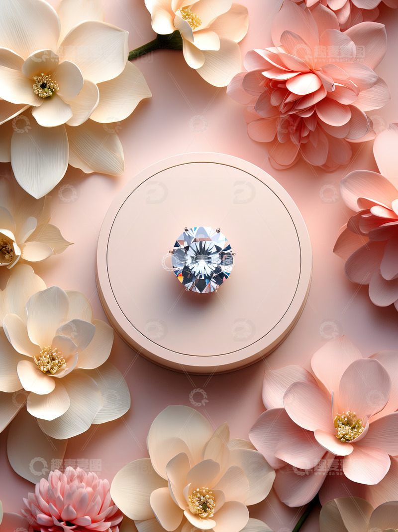 高清大图下载【趣麦麦图】商品展示展台鲜花背景54