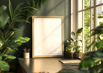 海报相框装饰画框室内贴图样机