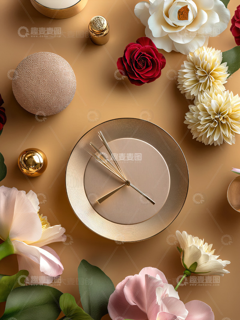 高清大图下载【趣麦麦图】商品展示展台鲜花背景24