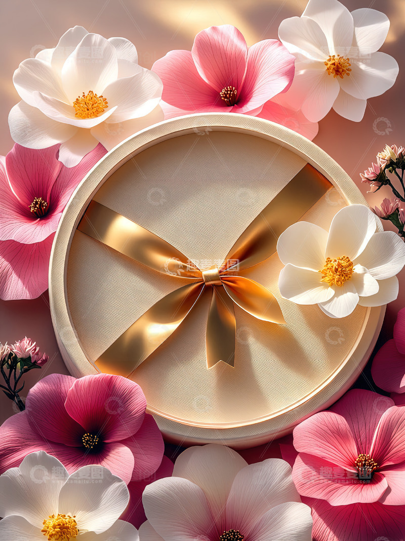 高清大图下载【趣麦麦图】商品展示展台鲜花背景62