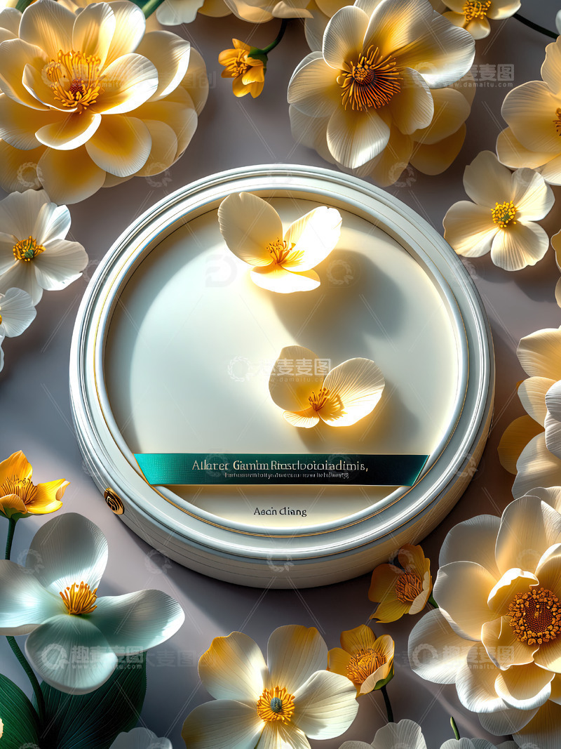 高清大图下载【趣麦麦图】商品展示展台鲜花背景26