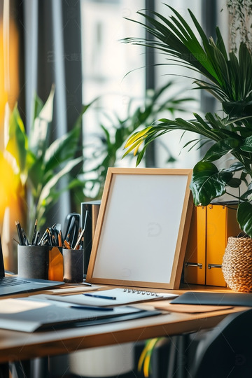 海报相框装饰画框室内贴图样机2