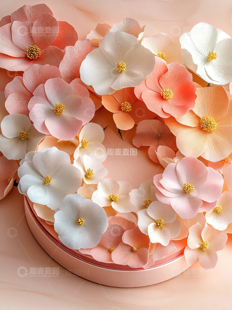 高清大图下载【趣麦麦图】商品展示展台鲜花背景46