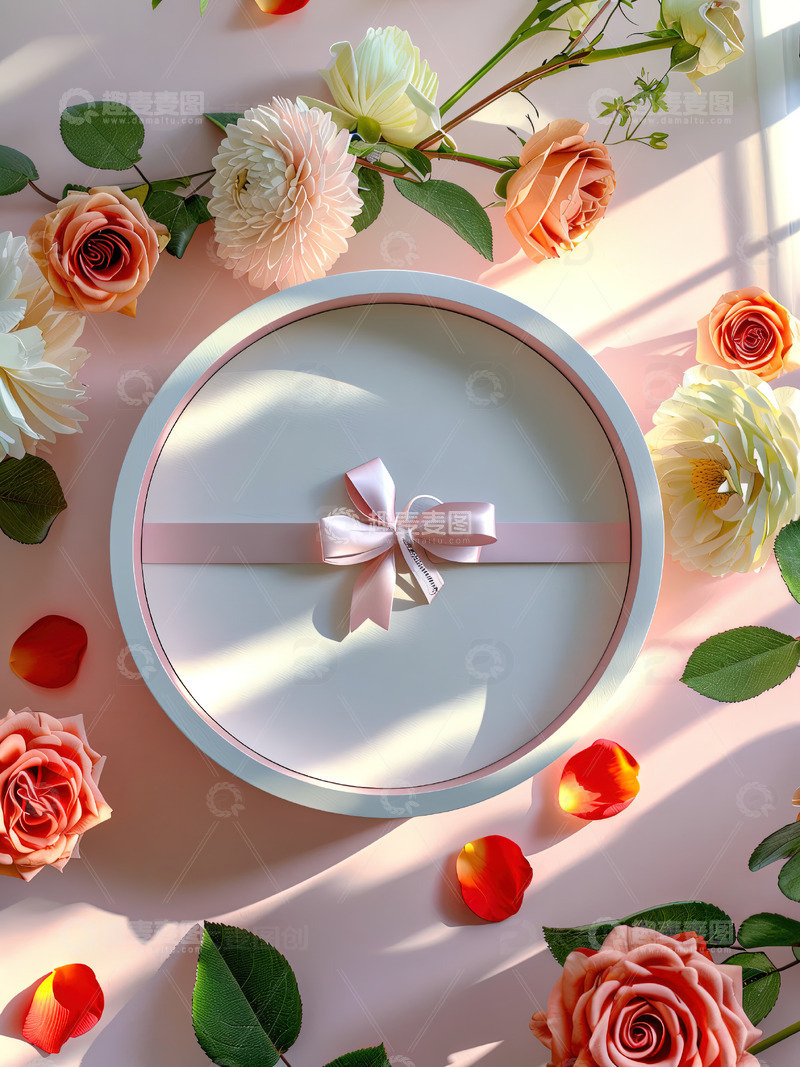 高清大图下载【趣麦麦图】商品展示展台鲜花背景18