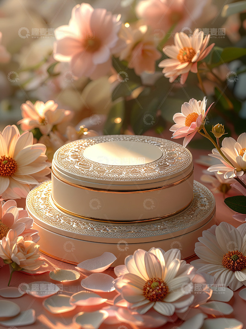 高清大图下载【趣麦麦图】商品展示展台鲜花背景47