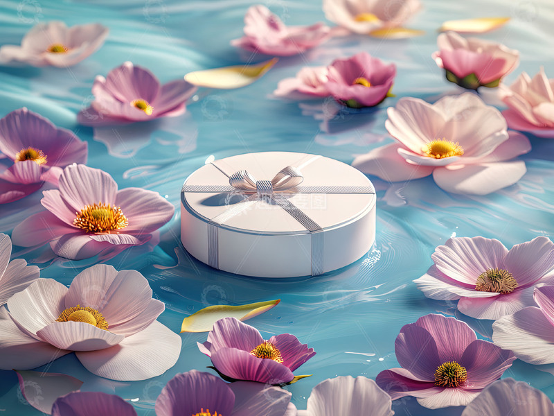 高清大图下载【趣麦麦图】商品展示展台鲜花背景121